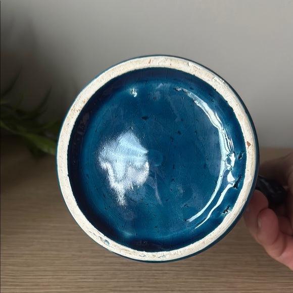 Handcrafted Blue Ceramic Pitcher - Picture 6 of 7